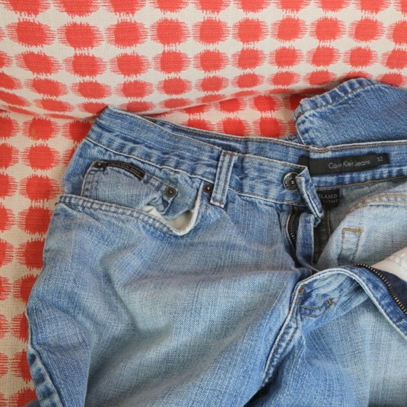 CALVIN KLEIN JEANS Men's Relaxed Straight Easy Fit 32x34 Egypt Made 100% Cotton! - Picture 10 of 14